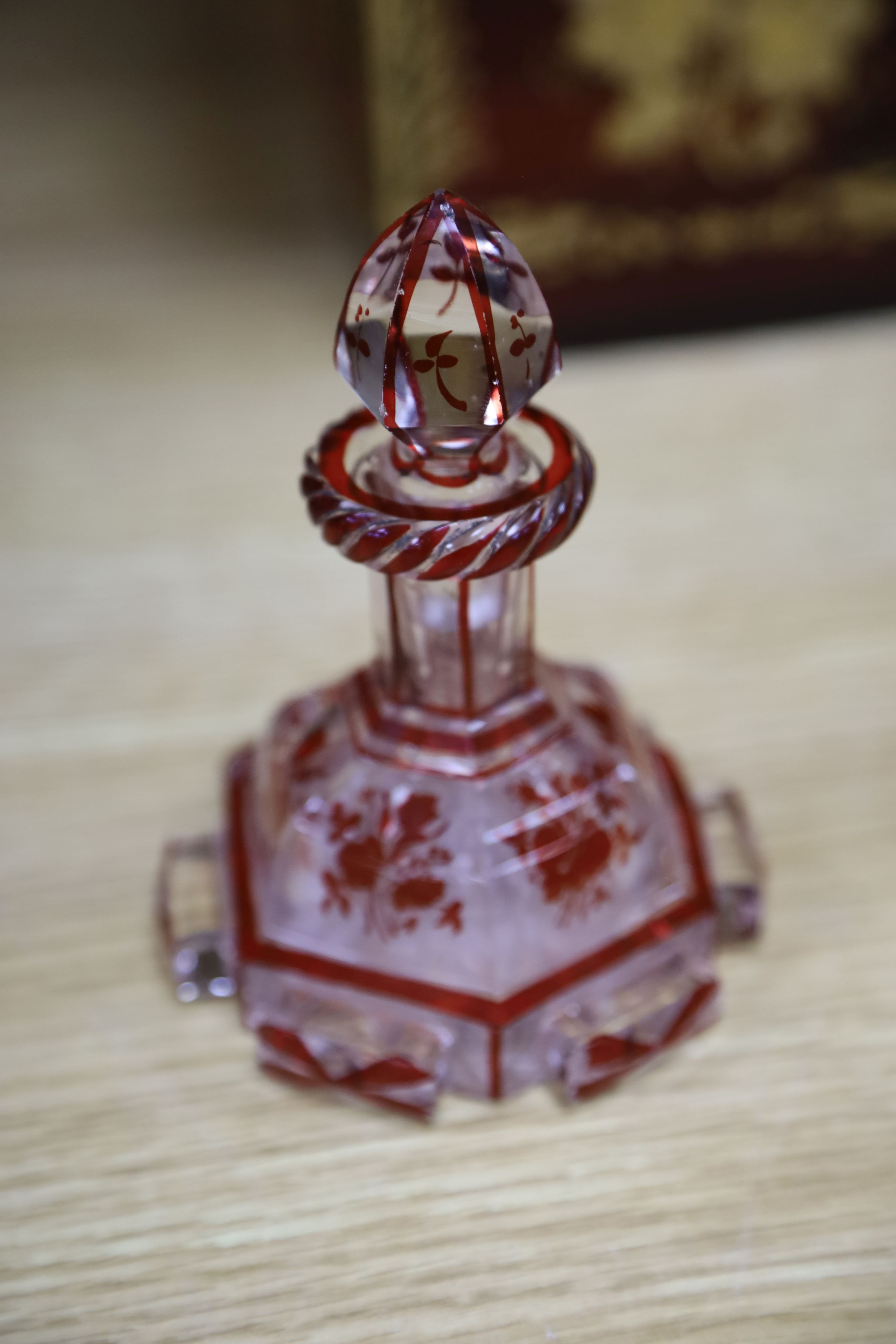 A group of 19th century Bohemian gilt-decorated ruby glassware etc.